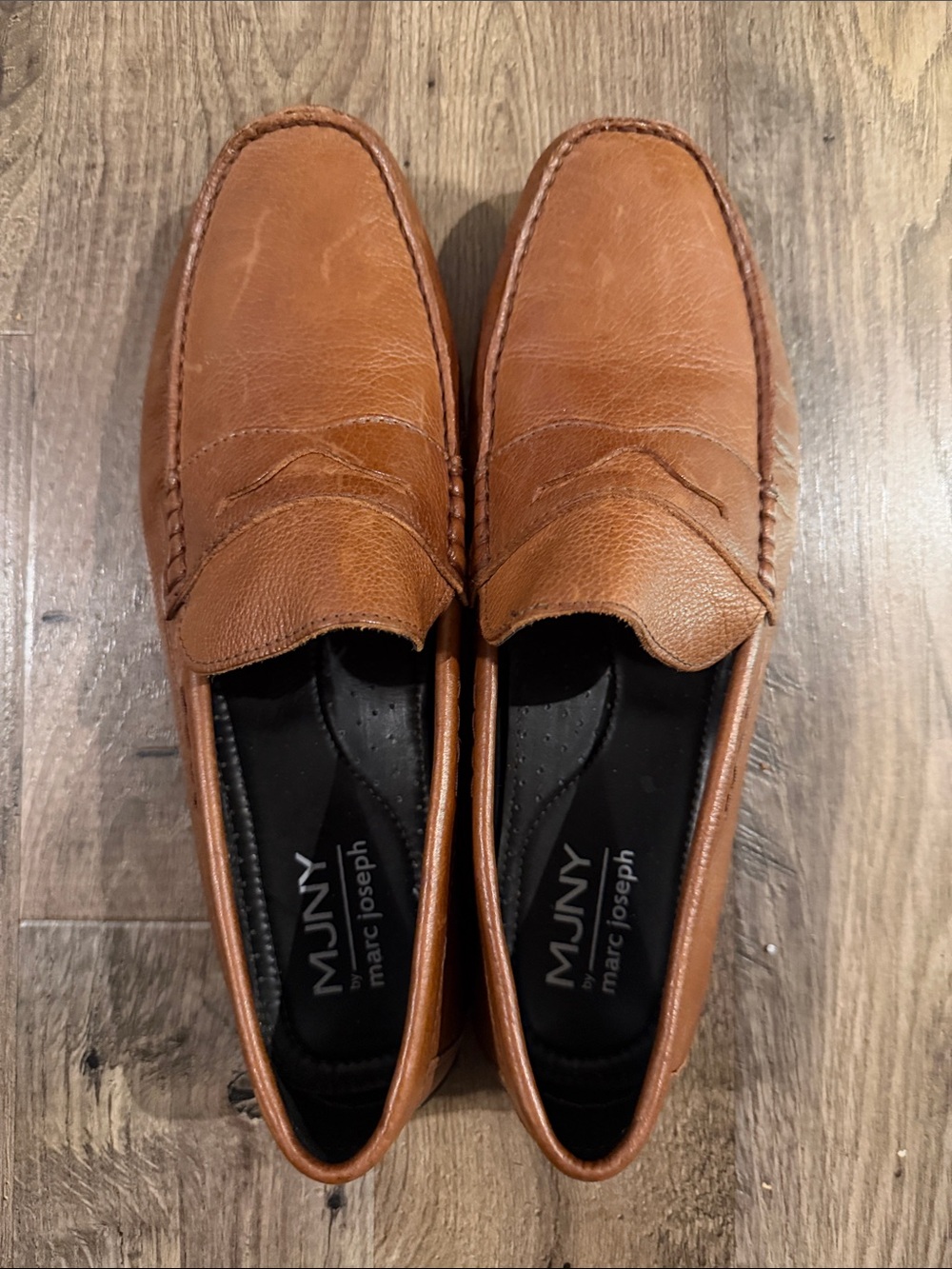 Marc Joseph Cognac Brown Leather Penny Loafers